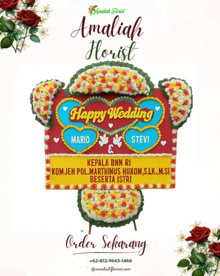 Papan Bunga Pernikahan Komering Putih